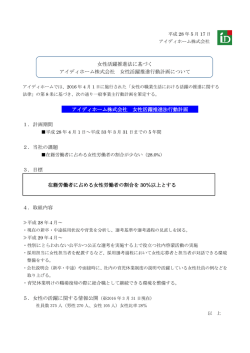 女性活躍推進法に基づく行動計画策定について。
