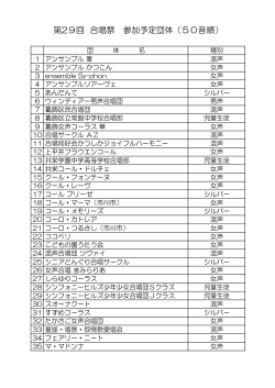 28合唱祭参加予定団体50音順 （PDF 32.1KB）