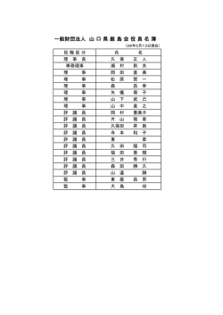 一般財団法人 山 口 県 厳 島 会 役 員 名 簿