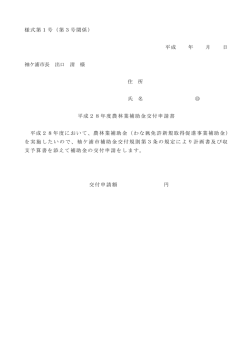 様式第1号（第3号関係） 平成 年 月 日 袖ケ浦市長 出口 清 様 住 所 氏