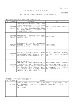 質 疑 回 答 書（ 設 計 図 書 ）