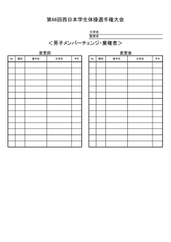 メンバーチェンジ申請用紙