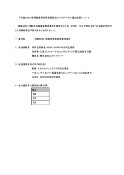 プロポーザル選定結果（「津島OSHI」情報発信事業等業務委託）（PDF