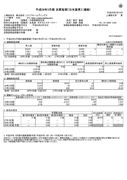 平成28年3月期決算短信（連結） - 株式会社ソフィアホールディングス