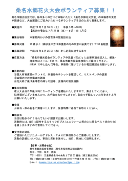 桑名水郷花火大会ボランティア募集！！