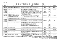 東 北 女 子 短 期 大 学 出 前 講 座 一 覧