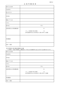 様式2（企業等概要書）（PDF：55KB）