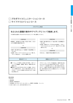 与えられた課題の制作やアイディアについて発表します。