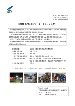 街頭検査の結果について（平成27年度）