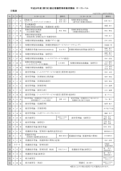 サードレベル日程表 - 福岡県看護協会