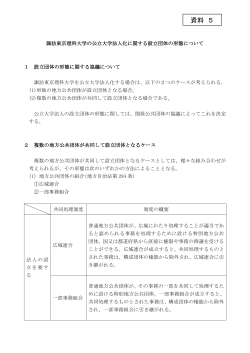 [資料5]諏訪東京理科大学の公立大学法人化に関する設置団体の形態