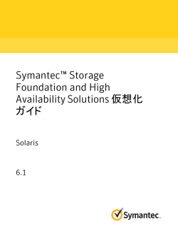 Symantec™ Storage Foundation and High Availability Solutions