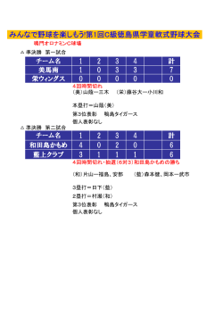 C級徳島県学童軟式野球準決勝