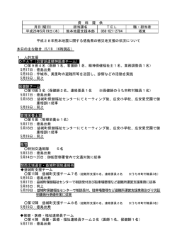 （熊本地震支援本部状況）(385KBytes) - 安心とくしま