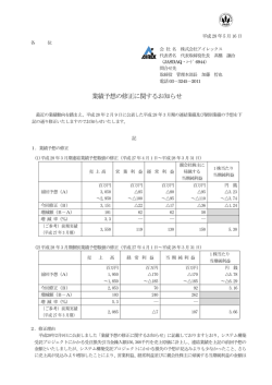 業績予想の修正に関するお知らせ