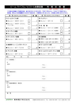 ビーム ライフル／ピストル射撃装置 見 積 依 頼 書