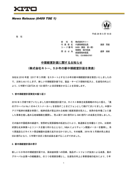 中期経営計画に関するお知らせ