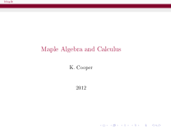 Maple Algebra and Calculus