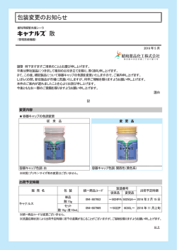 包装変更のお知らせ - 昭和薬品化工株式会社