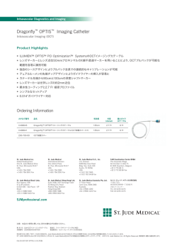 Dragonfly&trade; OPTIS&trade; Imaging Catheterカタログ