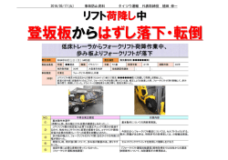 リフト荷降し中､登坂板からはずし落下・横転 （2016/05/18）