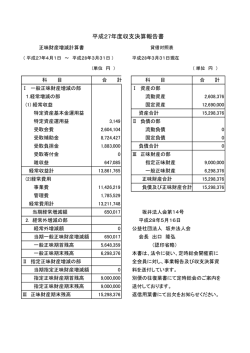 平成27年度収支決算報告書