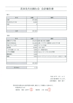 花田先生を囲む会 会計報告