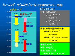 ﾄﾚｰﾆﾝｸﾞ ﾀｲﾑｽｹｼﾞｭｰﾙ