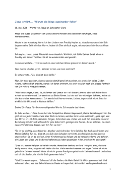 Jesus erkl&auml;rt... `Warum die Dinge auseinander fallen`