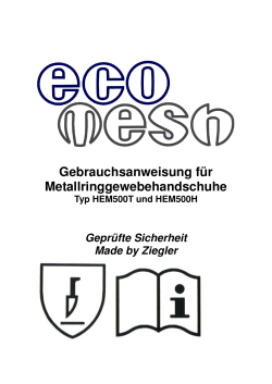 Gebrauchsanweisung Handschuh Ecomesh Deutsch