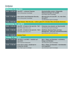 Zeitplan - Java Enterprise Summit 2016