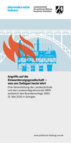 Info-Flyer zur Veranstaltung - Landeszentrale f&uuml;r politische Bildung