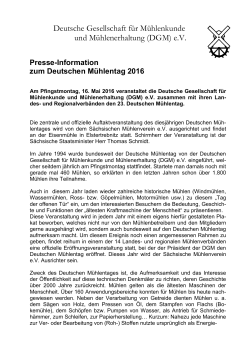 23. Deutschen Mühlentag - Deutsche Gesellschaft für Mühlenkunde