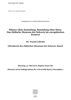 H&auml;user ohne Sammlung, Sammlung ohne Haus. Das J&uuml;dische