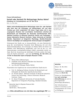 Presse-Info als PDF - Deutsche Sporthochschule Köln
