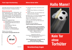 Flyer `Hallo Mann` - Stoppt Zwangsprostitution