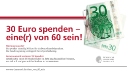 30 Euro spenden – eine(r) von 60 sein!