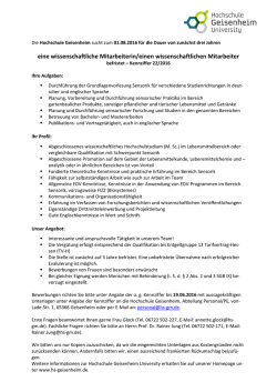 eine wissenschaftliche Mitarbeiterin/einen wissenschaftlichen