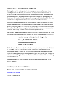 Gute Kita-Leitung - Schl&uuml;sselposition f&uuml;r eine gute Kita!