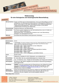 Refexionstag für eine ökologische und wesensgerechte