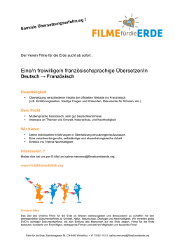 Eine/n freiwillige/n franz&ouml;sischsprachige &Uuml;bersetzer/in