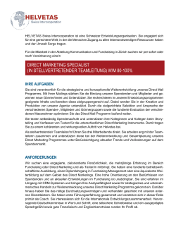 direct marketing specialist (in stellvertretender