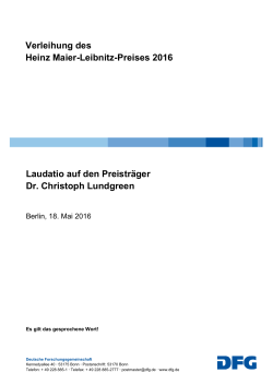 Laudatio - Dr. Christoph Lundgreen