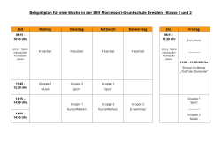 Beispielplan für eine Woche in der SRH Montessori