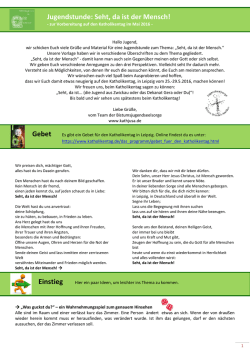Jugendstunde: Seht, da ist der Mensch!