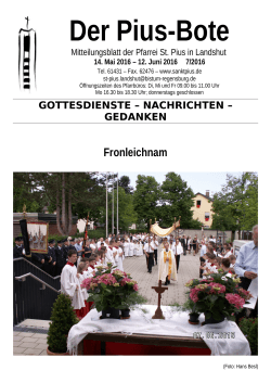Piusbote 14.05.2016 - der Pfarrei St. Pius