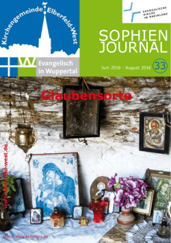 Sophienjournal - Evangelische Kirchengemeinde Elberfeld-West