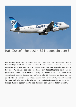 Hat Israel EgyptAir 804 abgeschossen? - K