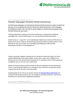 Dresden klagt gegen Deutsche Rentenversicherung