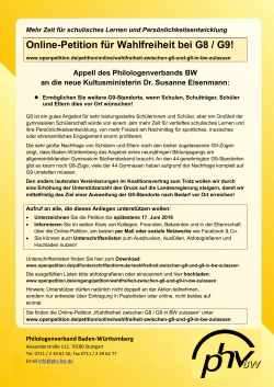 Flugblatt zur Petition - Philologenverband Baden